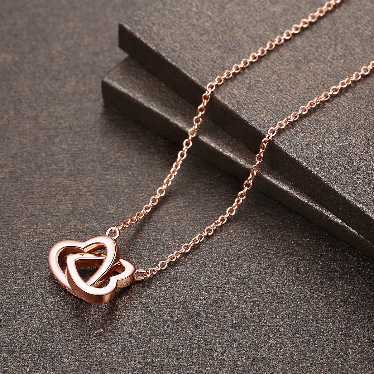 Diamond Double Heart Pendant