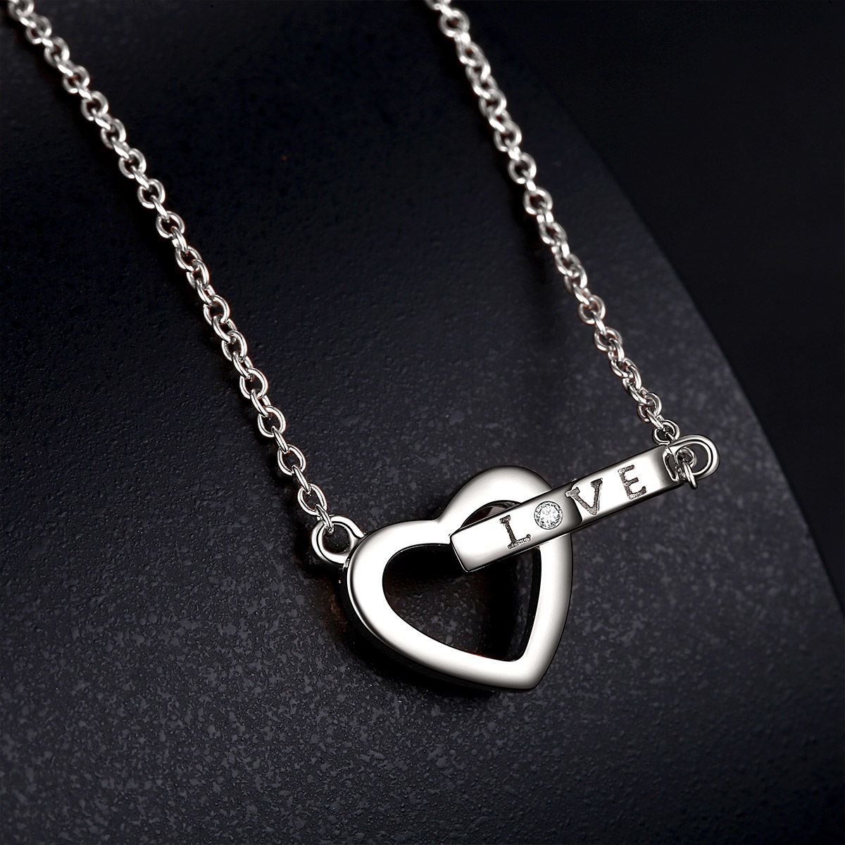 Diamond Double Heart Pendant