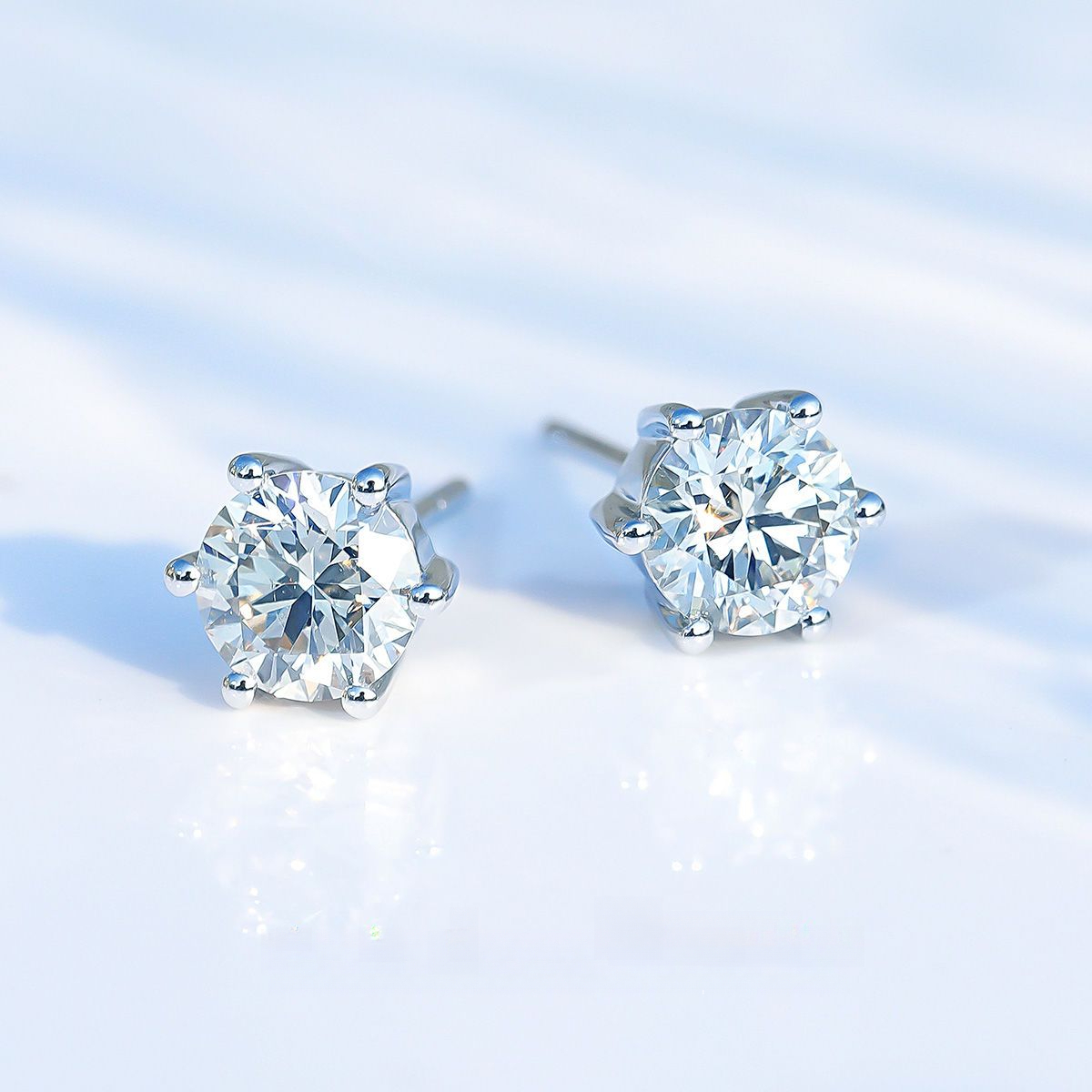 Earrings Hexagonal Platinum Earrings