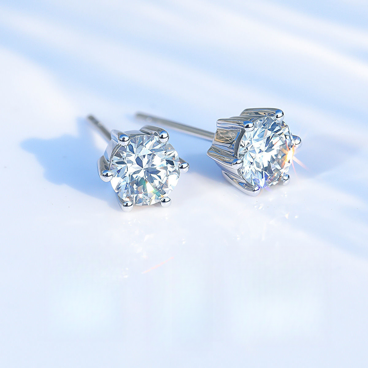 Earrings Hexagonal Platinum Earrings