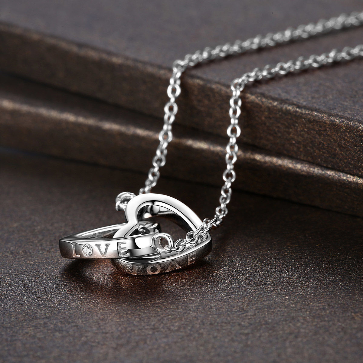 Diamond Double Heart Pendant