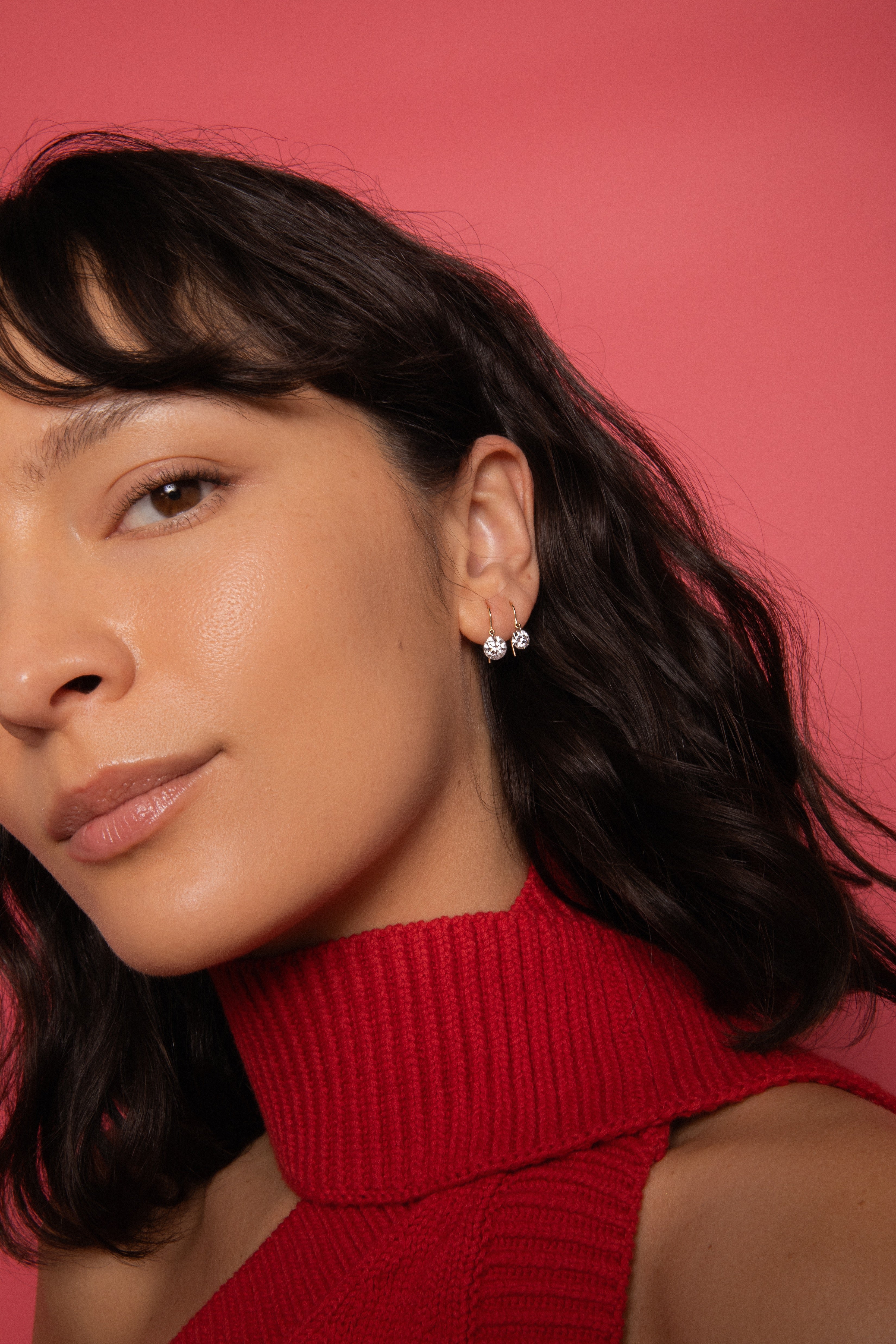 Pierced Diamond Earrings