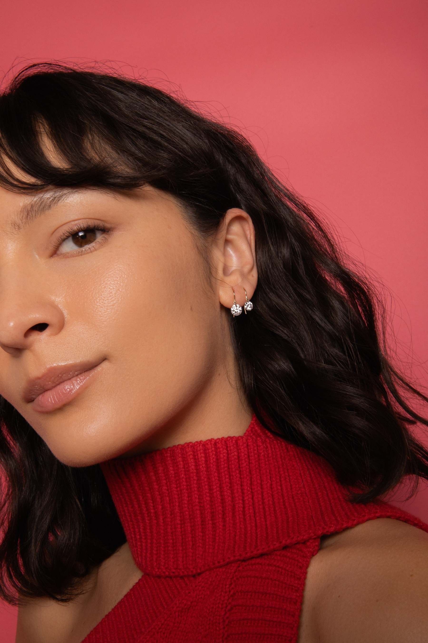 Pierced Diamond Earrings