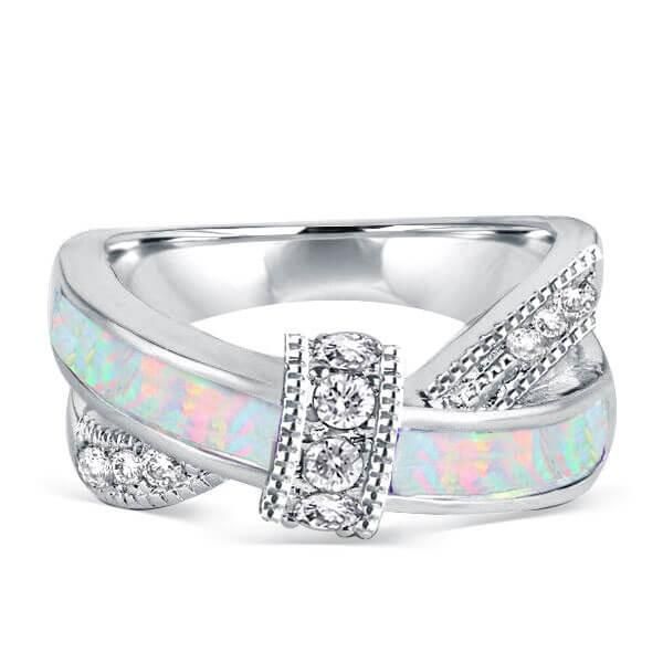 Italo Knot Ring Opal Ring Unique Wedding Band For Women