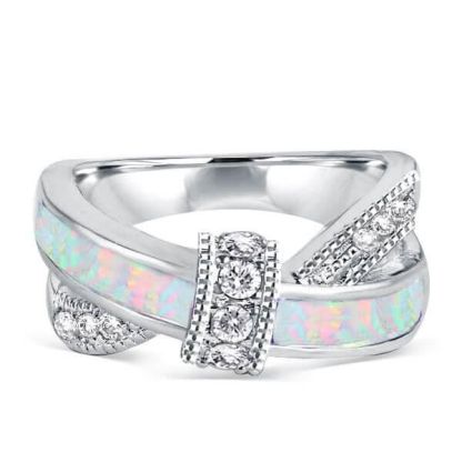 Italo Knot Ring Opal Ring Unique Wedding Band For Women