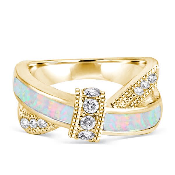 Italo Knot Ring Opal Ring Unique Wedding Band For Women