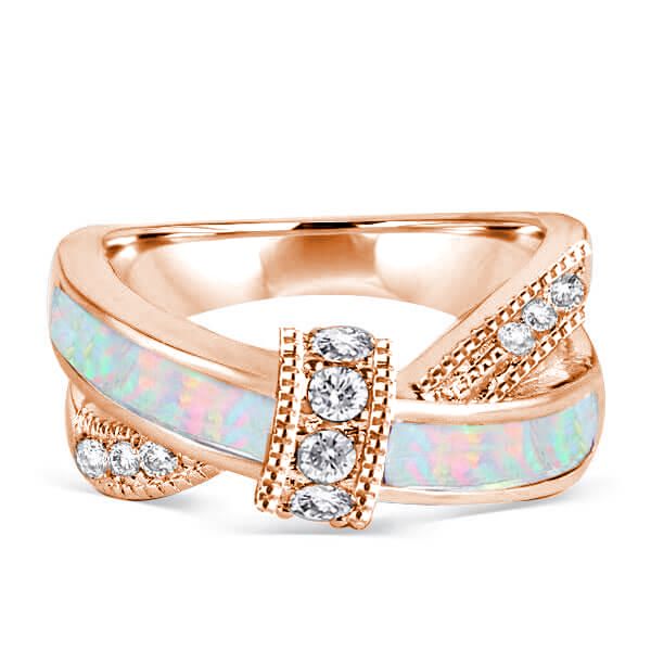 Italo Knot Ring Opal Ring Unique Wedding Band For Women