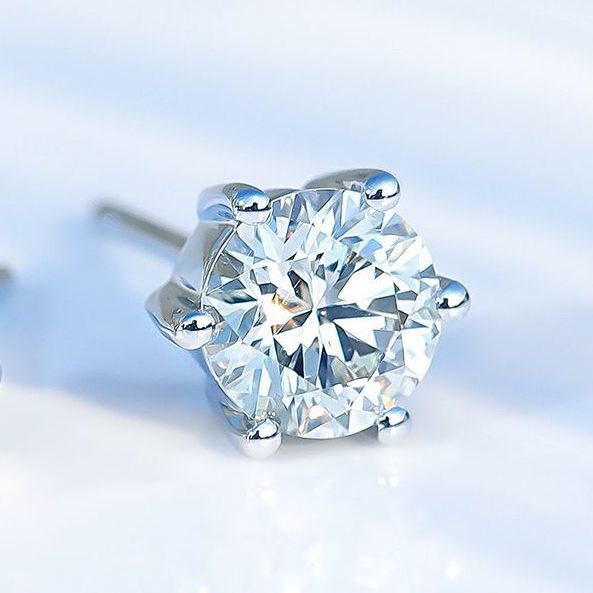 Earrings Hexagonal Platinum Earrings