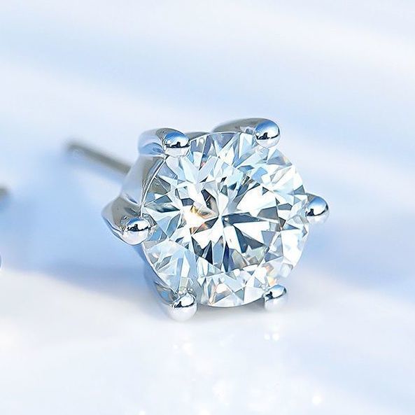 Earrings Hexagonal Platinum Earrings