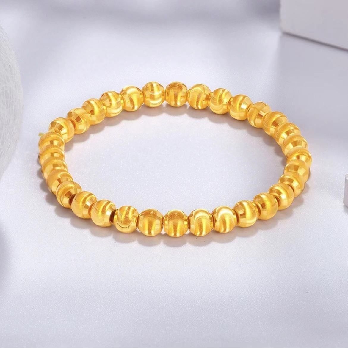 Cat's Eye Yellow Bead Bracelet