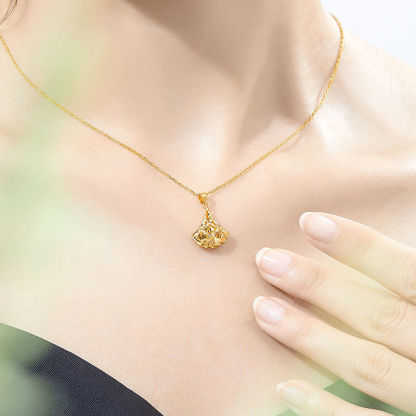 Gold Color Super Shiny Fan-shaped Pendant