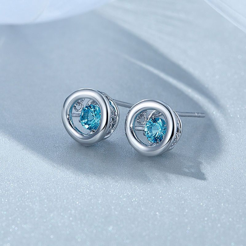 Platinum Topaz Stud Earrings