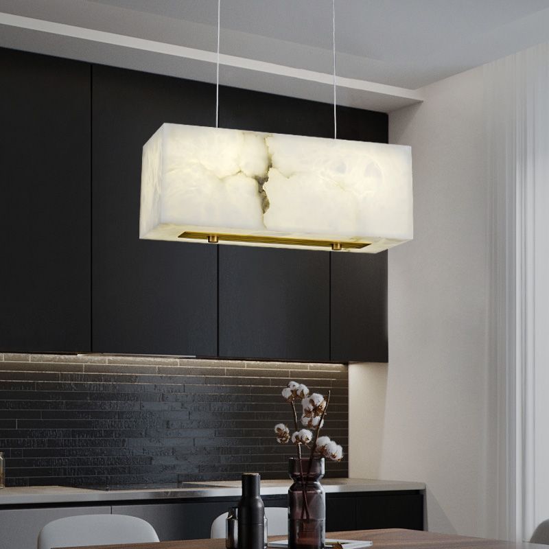 Alabaster Cuboid Dining Room Chandelier 吊灯 rbrights   