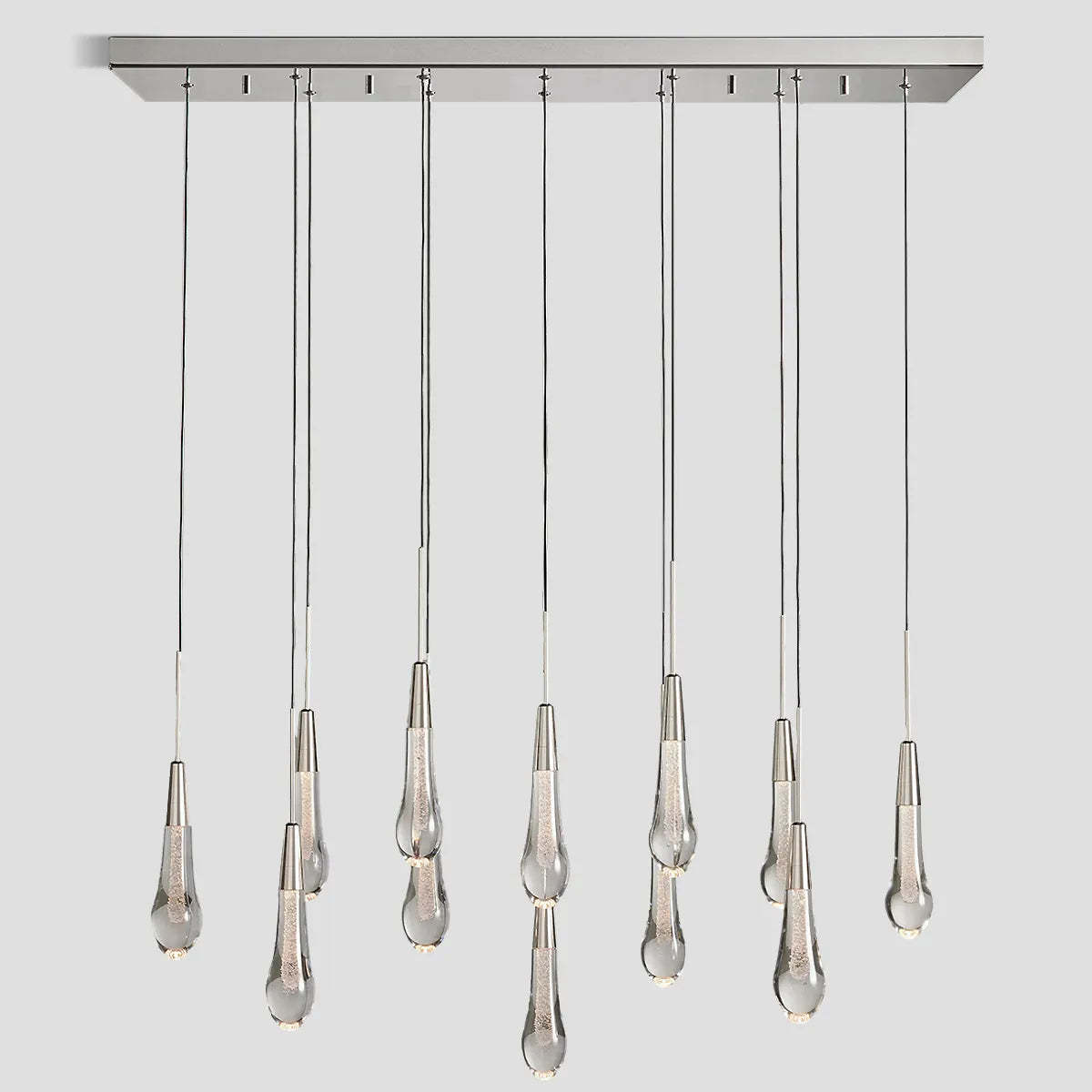 Soltaire Modern Glass Linear Chandelier 37'' 50'' 70''W 87"W 120"W Chandelier Kevin Studio Inc
