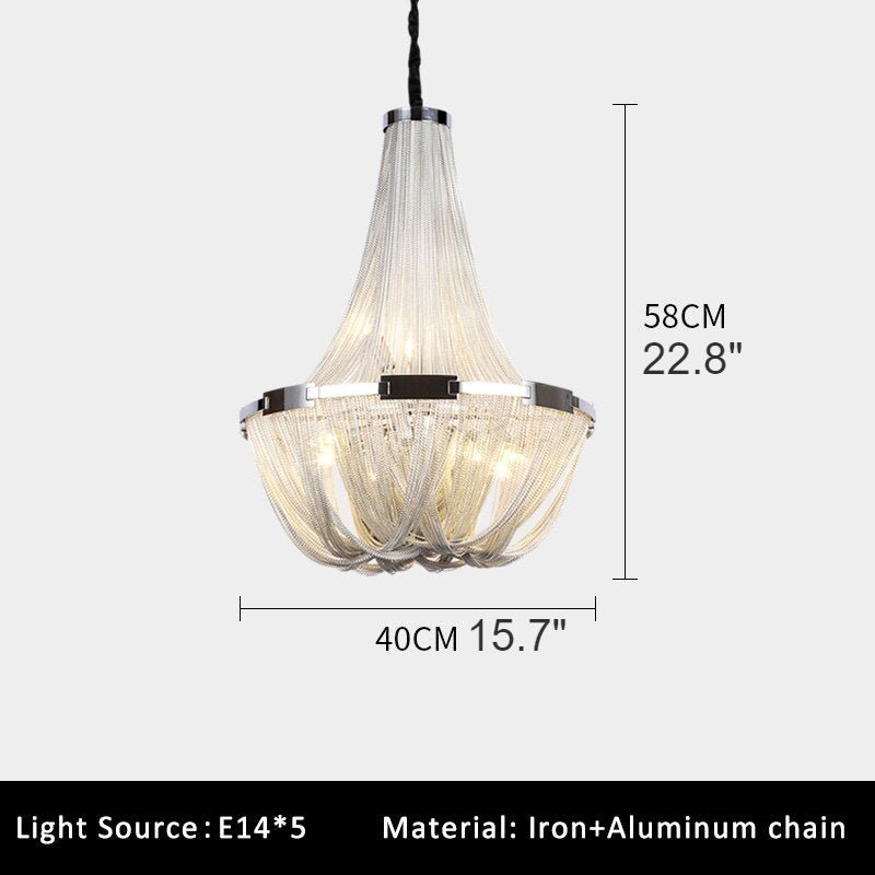 MIRODEMI® Silver Chain Chandelier Creative Round Design Loft Chandelier