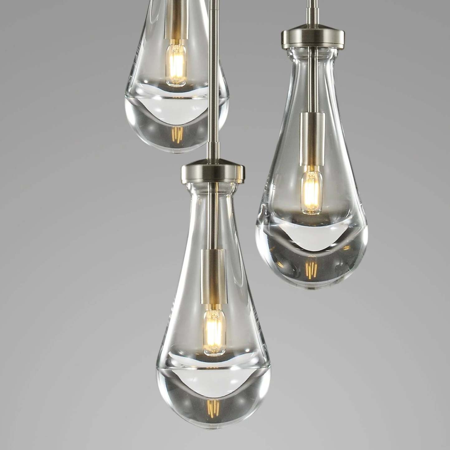 Modern Raindrop Round Chandelier 14" 5-Lights (rod)