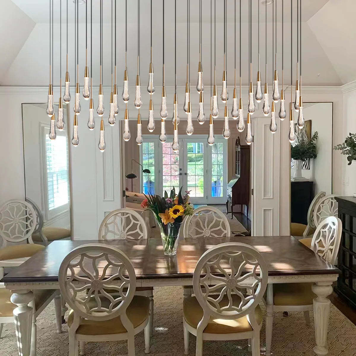 Soltaire Modern Glass Linear Chandelier 37'' 50'' 70''W 87"W 120"W Chandelier Kevin Studio Inc