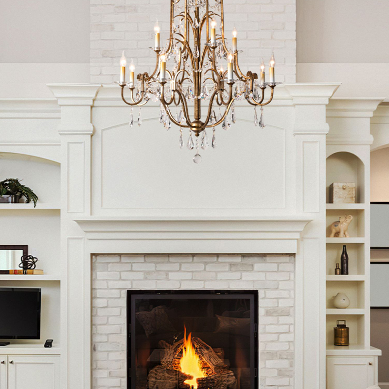 Caspian Vintage Candle Art Brass Chandelier For Living Room chandeliers for dining room,chandeliers for stairways,chandeliers for foyer,chandeliers for bedrooms,chandeliers for kitchen,chandeliers for living room Kevin Studio Inc