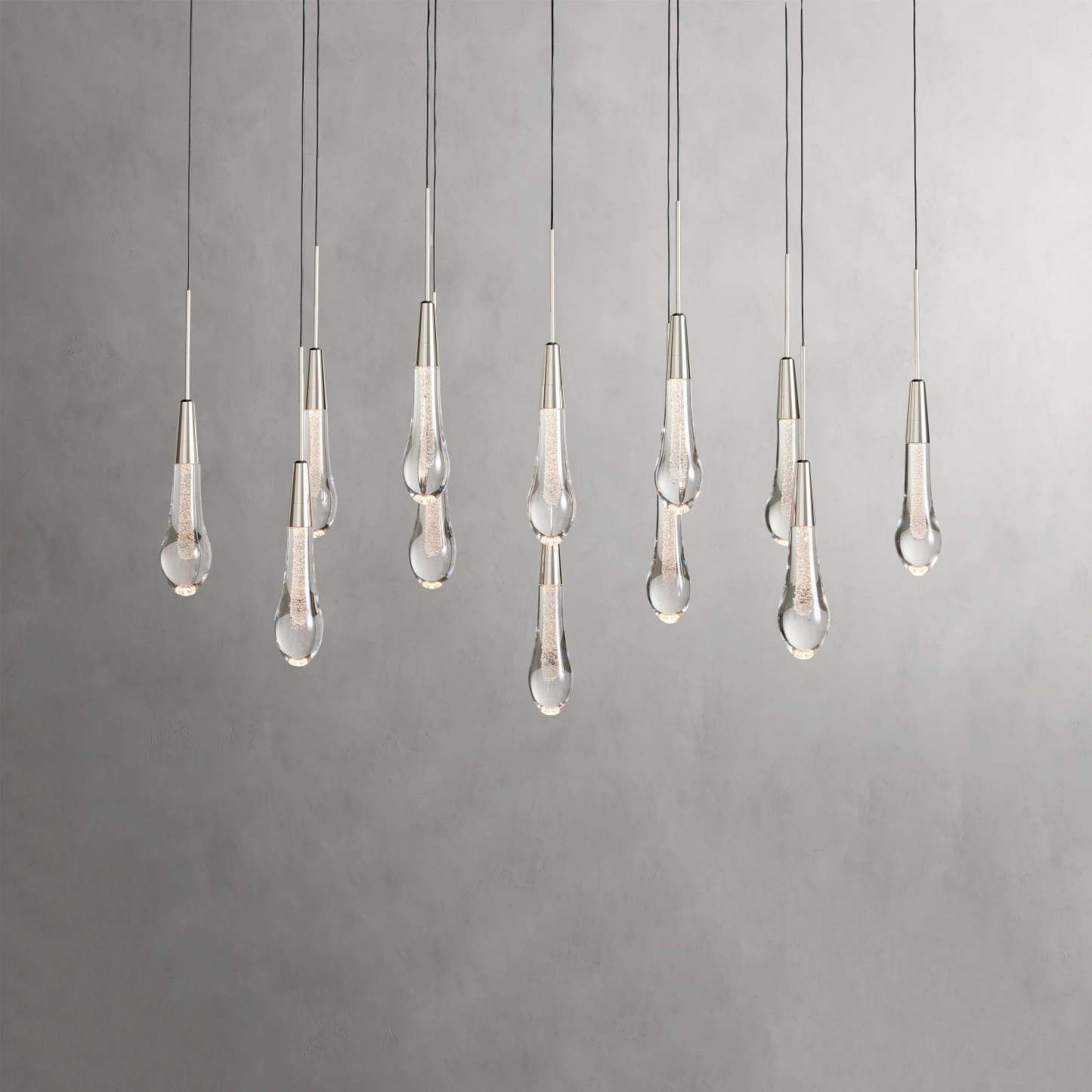 Soltaire Modern Glass Linear Chandelier 37'' 50'' 70''W 87"W 120"W Chandelier Kevin Studio Inc