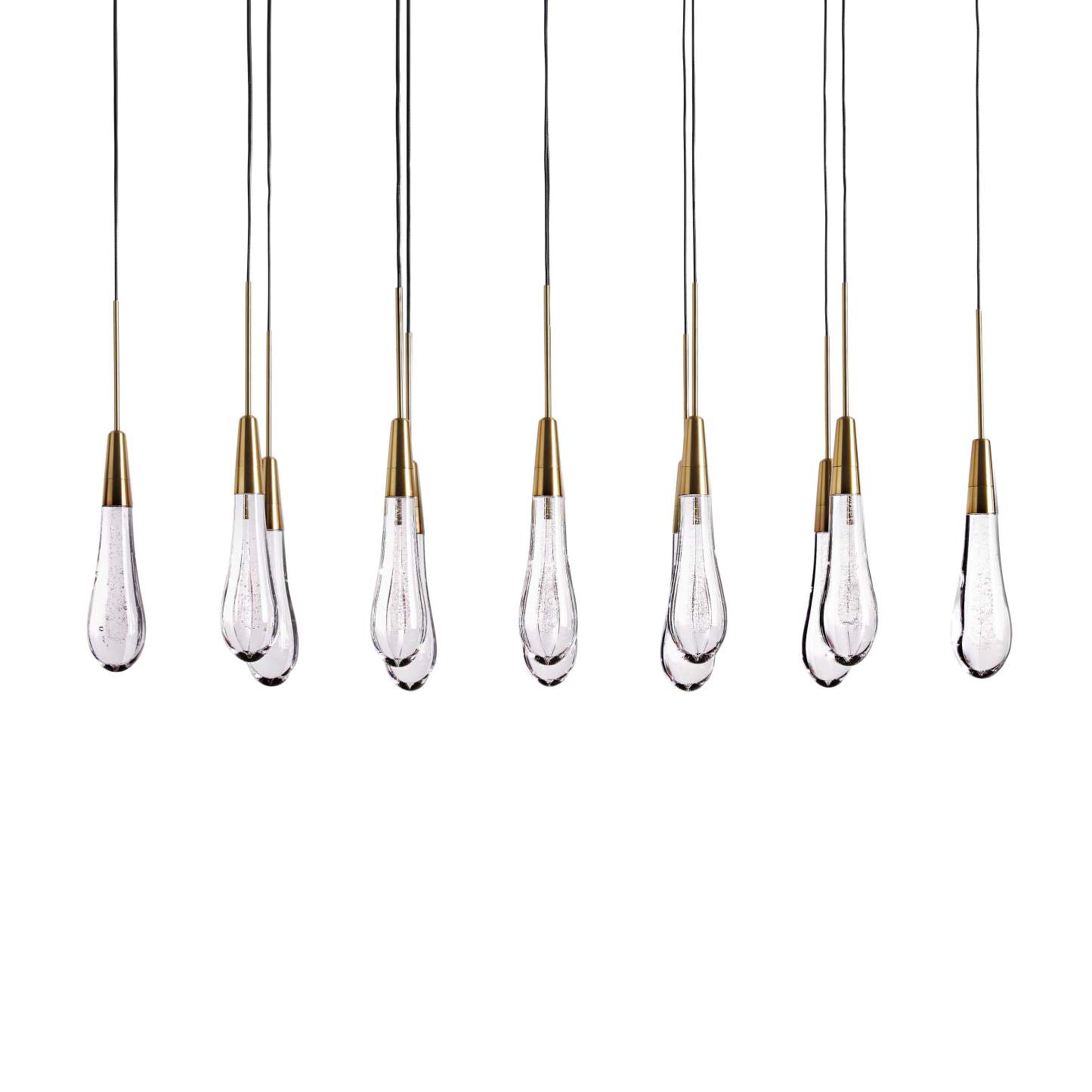 Soltaire Modern Glass Linear Chandelier 37'' 50'' 70''W 87"W 120"W Chandelier Kevin Studio Inc