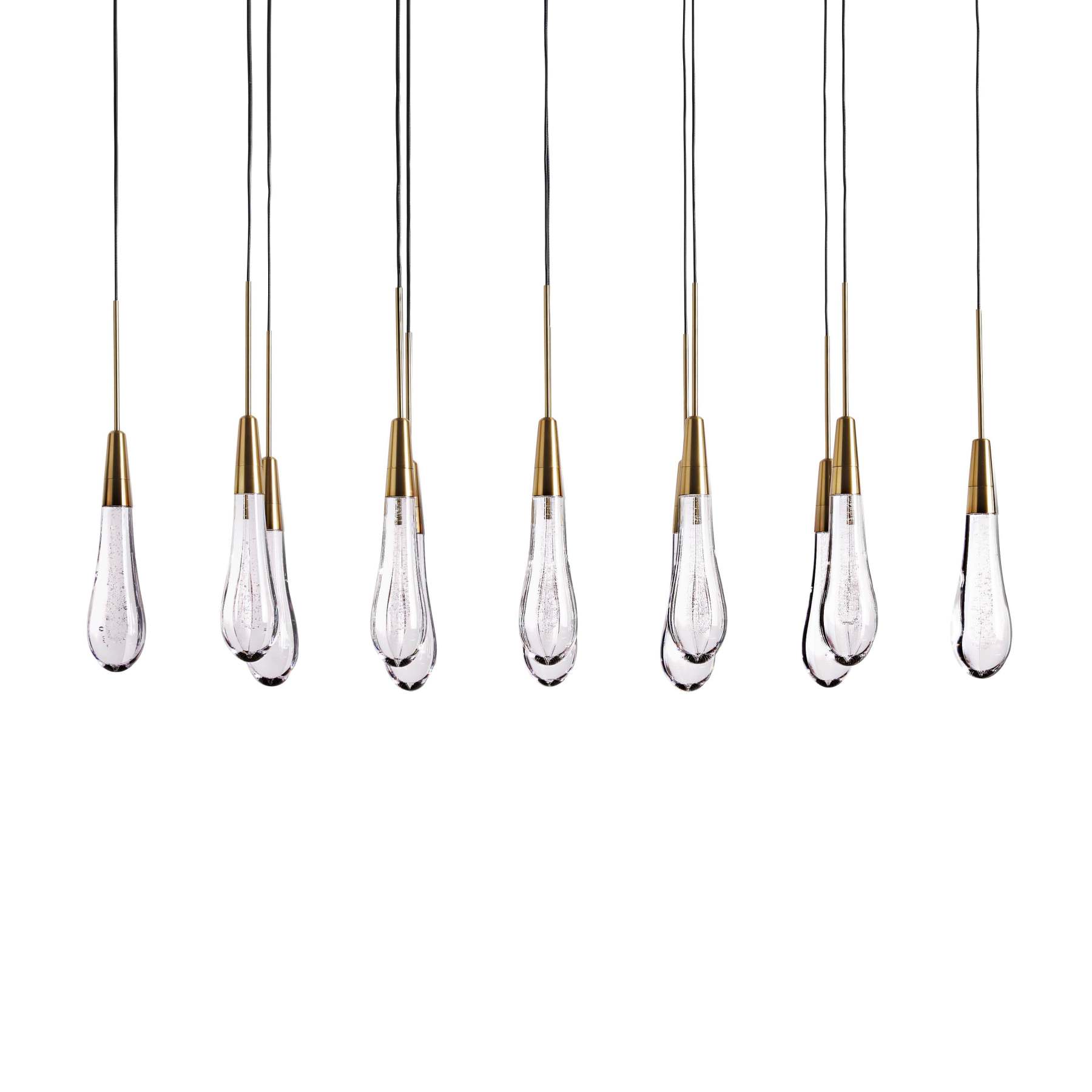 Soltaire Modern Glass Linear Chandelier 37'' 50'' 70''W 87"W 120"W Chandelier Kevin Studio Inc