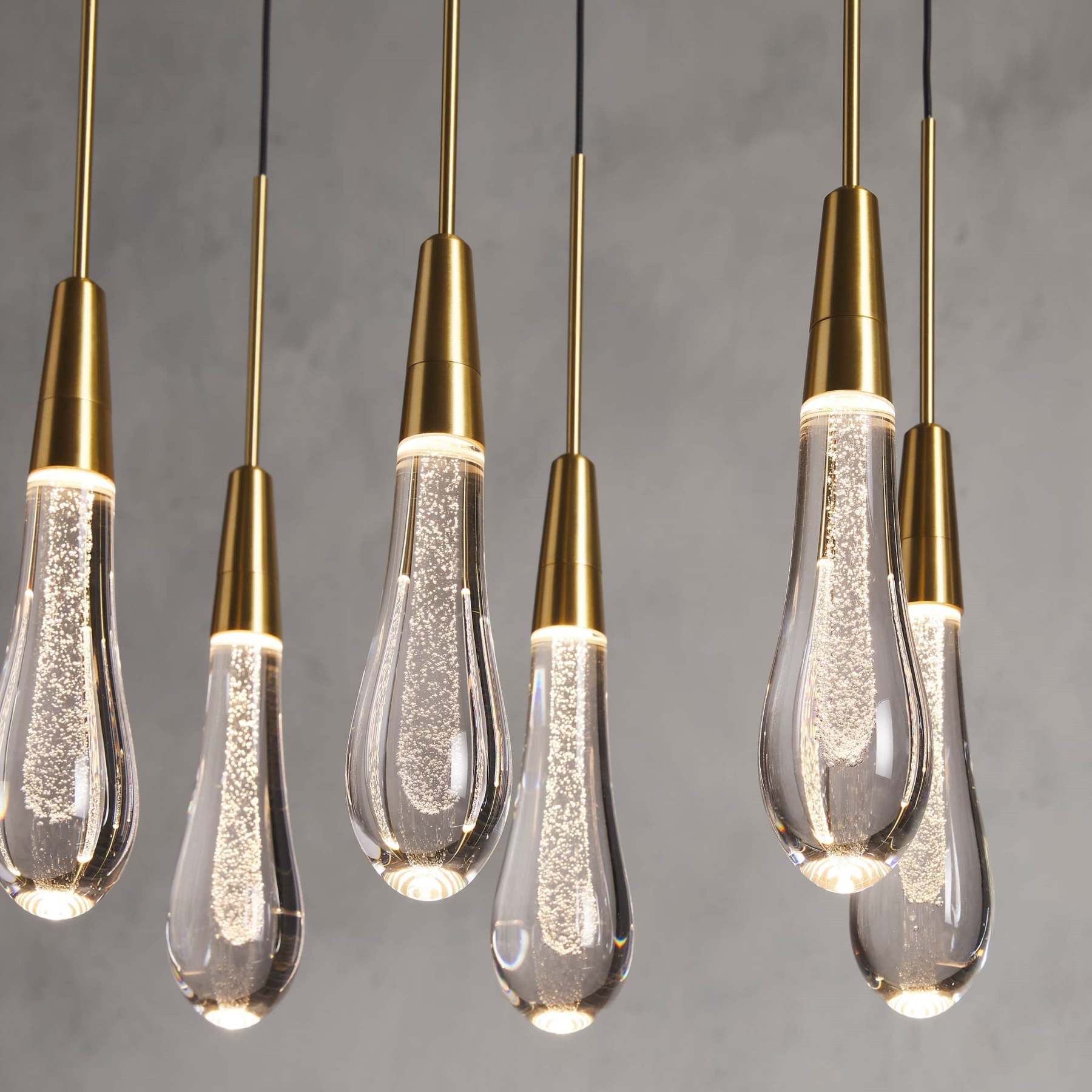 Soltaire Modern Glass Linear Chandelier 37'' 50'' 70''W 87"W 120"W Chandelier Kevin Studio Inc