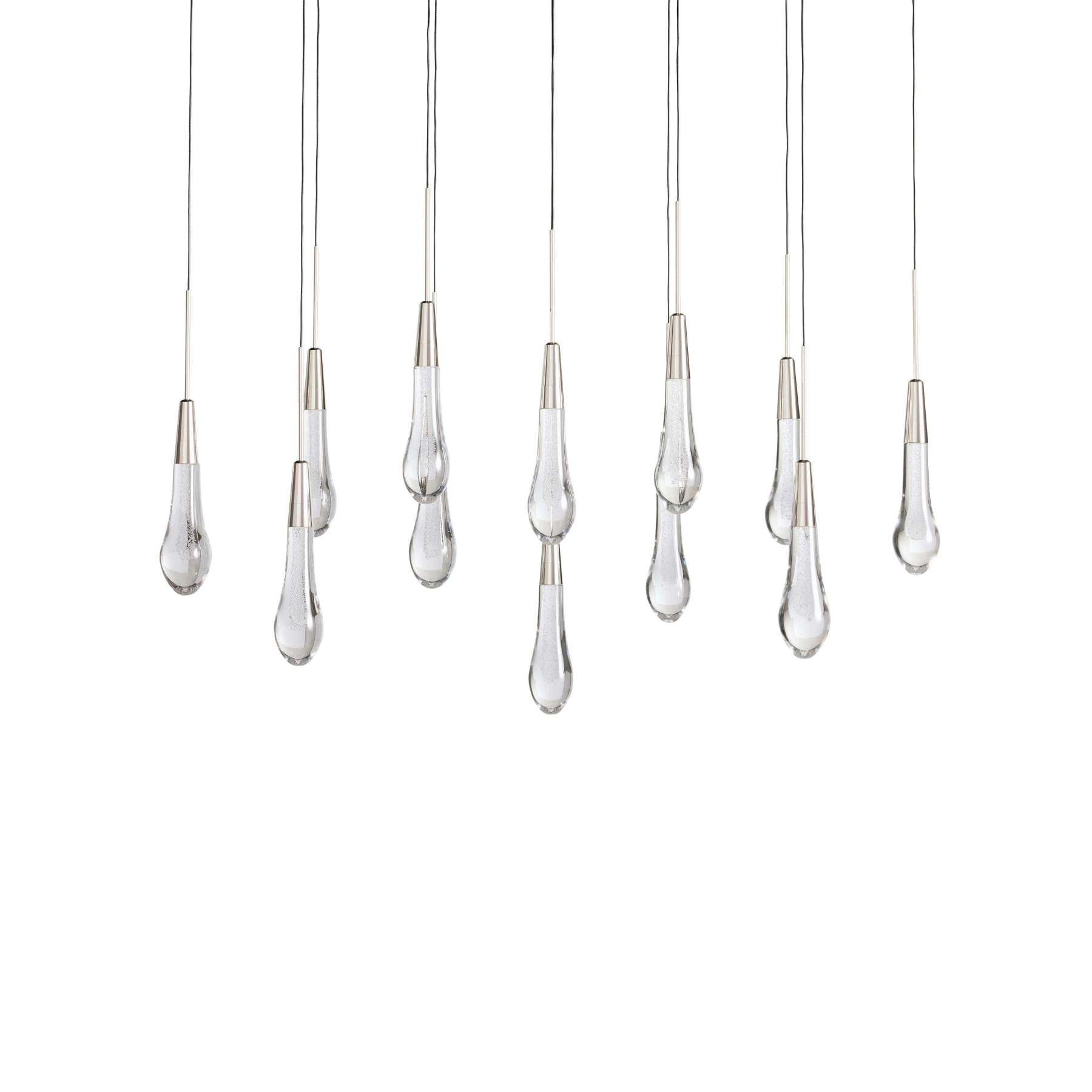 Soltaire Modern Glass Linear Chandelier 37'' 50'' 70''W 87"W 120"W Chandelier Kevin Studio Inc