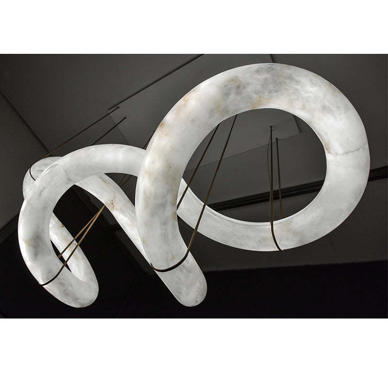 Oslo Designer Inspired Double Loop Symmetrical Alabaster Pendant Light