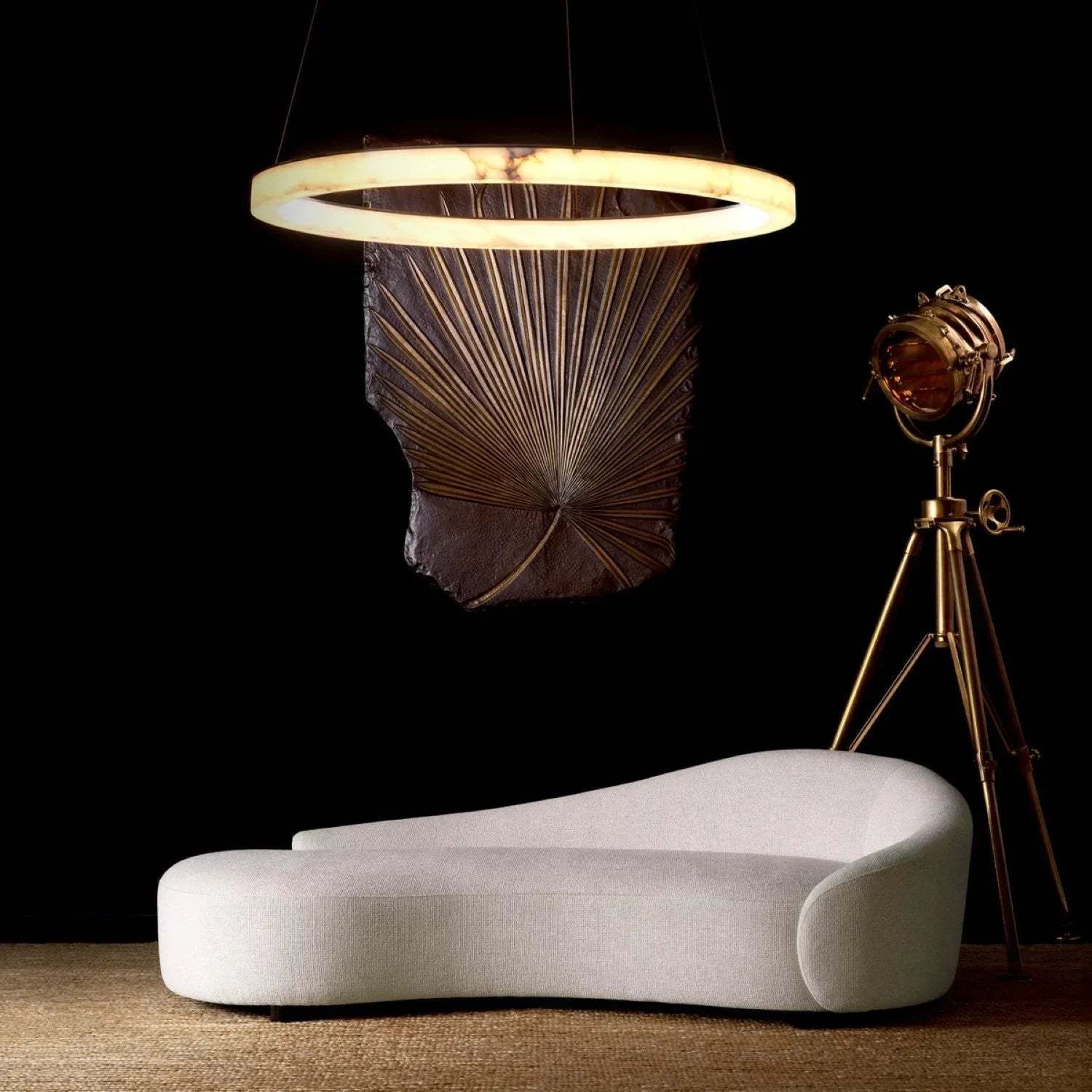 Audrey Modern Round Living Room Alabaster Chandelier Chandelier Kevin Studio Inc