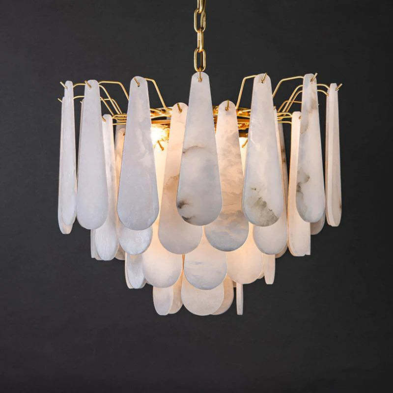 Suellen Alabaster Foyer Chandelier Lighting, Luxury Modern Lighting