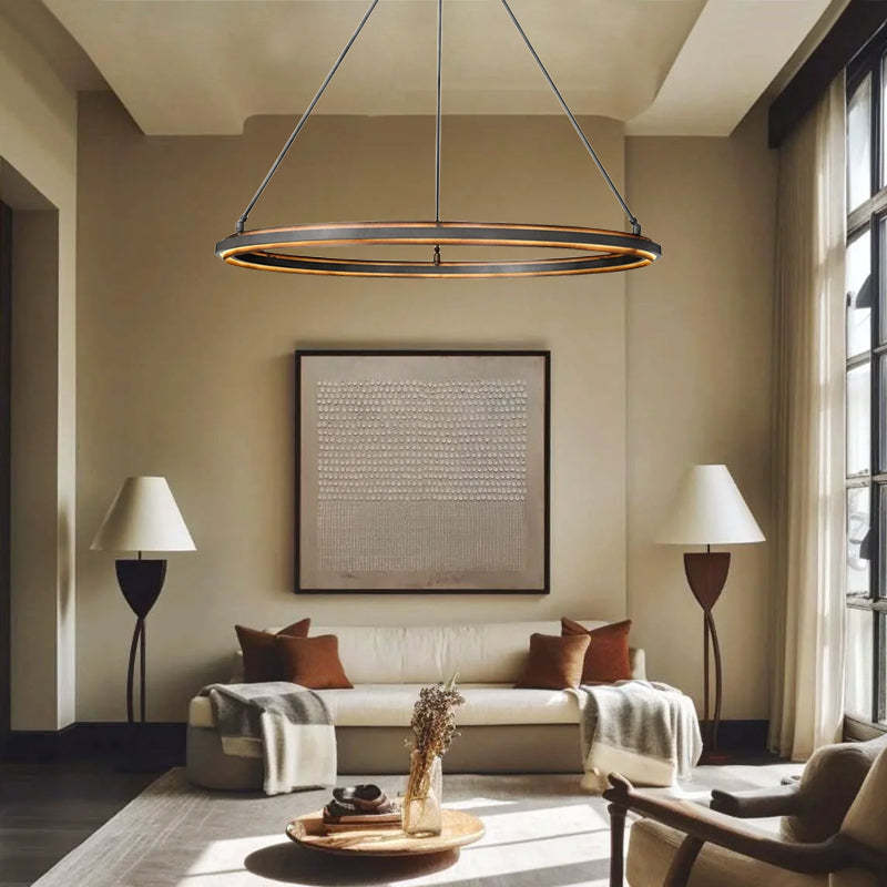 Alessia Retro American Vintage Iron Two-tier Round Chandelier