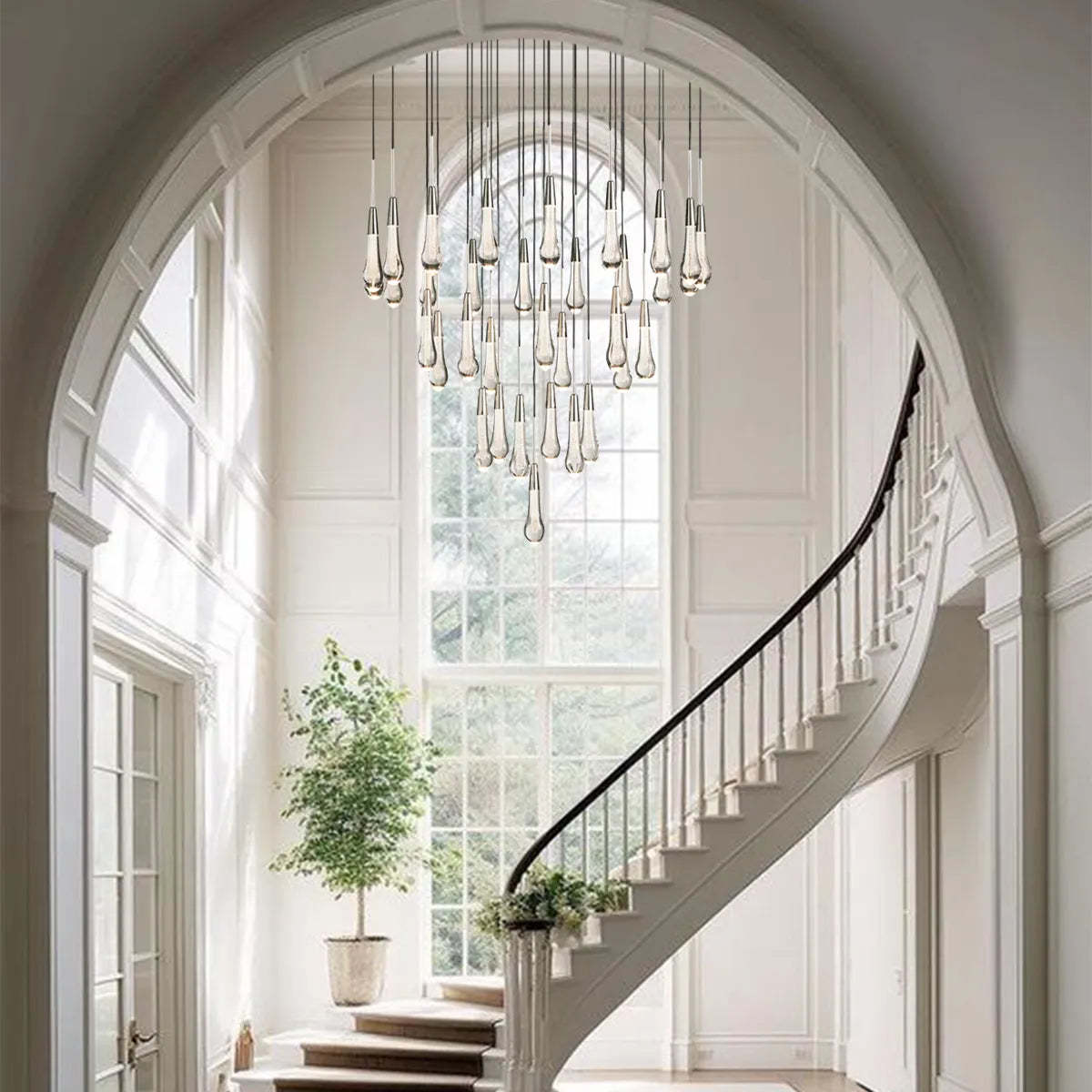 Soltaire Modern Round Glass Chandelier 17'' 24'' 36'' 58'' Chandelier Kevin Studio Inc