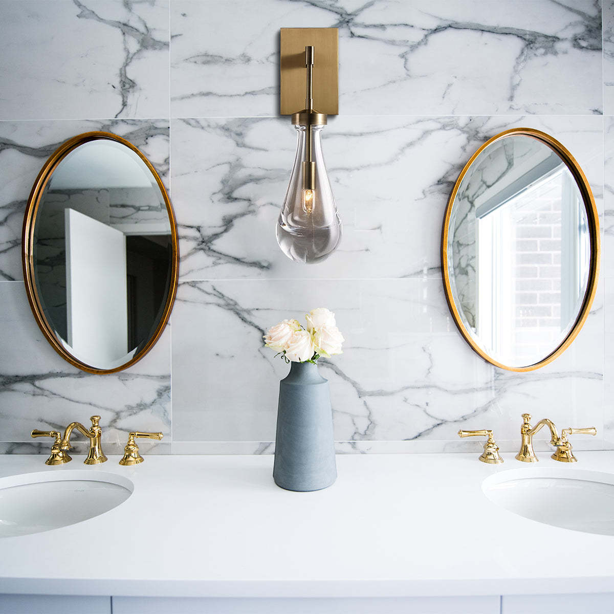 Raindrop Modern Solid Brass Wall Sconce For Bedroom, Living Room(Cord)