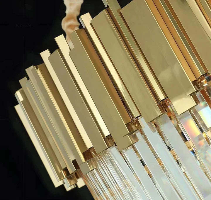 Extra Large Modern Multilayer Pendant Chandelier in Gold Finish Luxury Light Fixture for Large Staircase/Duplex/Hallway/Entryway, gold,noble, empire, details