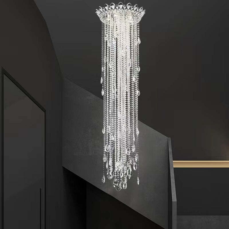 chandelier,chandeliers,branch,staircase,pendants,foyer,spiral staircase,two-story foyer,tassel crystal, k9 crystal,crystal chandelier