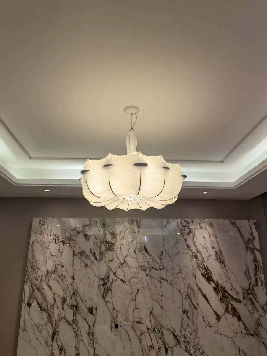 silk, creative, hand-made, chandelier, living room, bedroom, white, innocent, French, cream, cloud, comfortable
