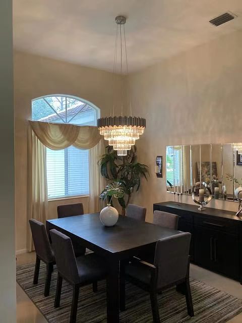 Light Luxury Large Round/Oval Crystal Chandelier for Living Room/Dining Area/Staircase, gold ,black, nickel,tiered