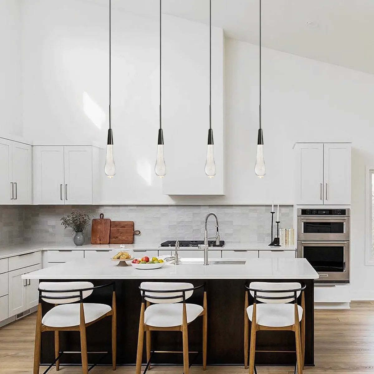 Soltaire Modern Glass Pendant Lamp, Kitchen Island Pendant Light Pendant Lamp Kevin Studio Inc