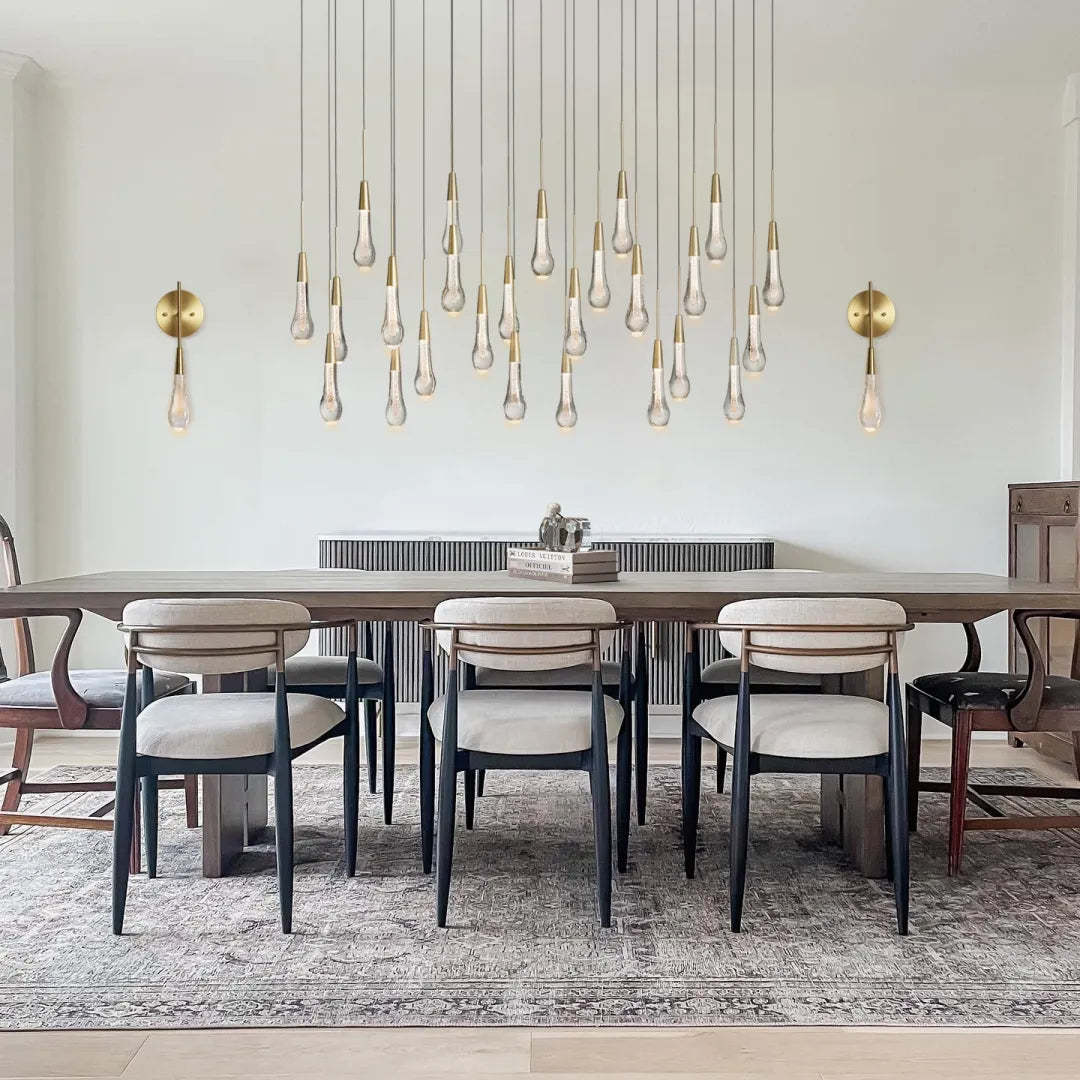 Soltaire Modern Glass Linear Chandelier 37'' 50'' 70''W 87"W 120"W Chandelier Kevin Studio Inc