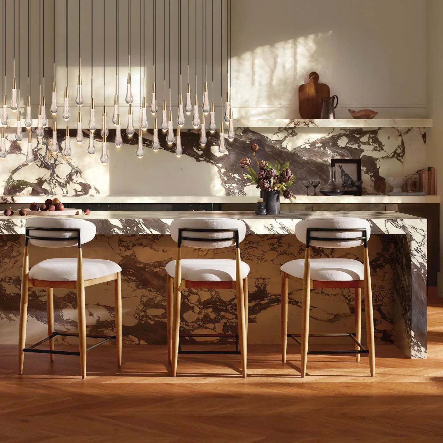 Soltaire Modern Glass Linear Chandelier 37'' 50'' 70''W 87"W 120"W Chandelier Kevin Studio Inc