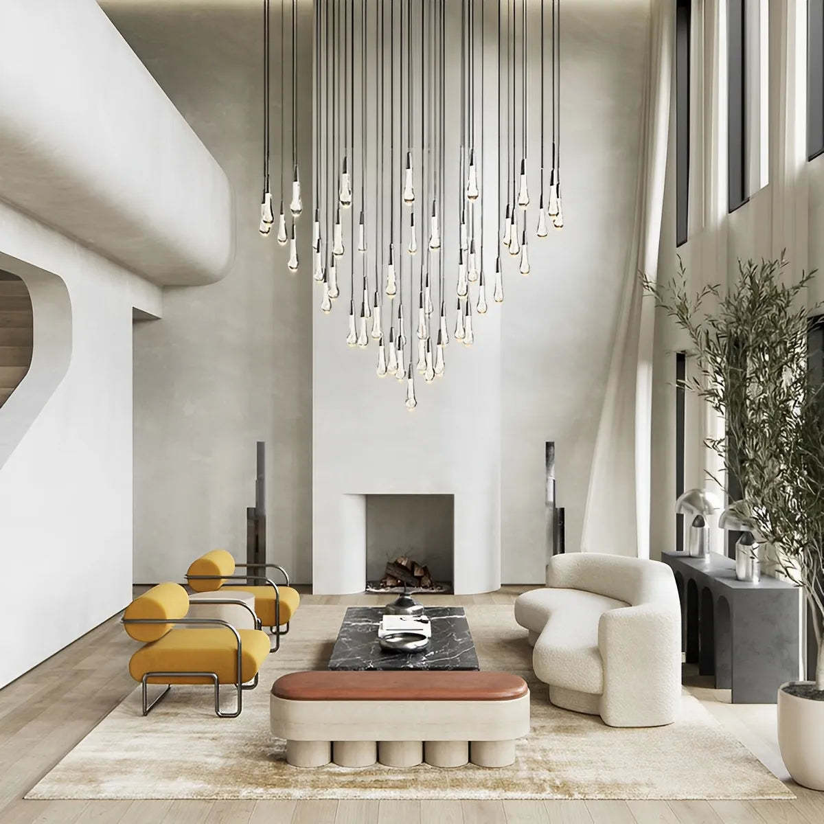 Soltaire Modern Round Glass Chandelier 17'' 24'' 36'' 58'' Chandelier Kevin Studio Inc