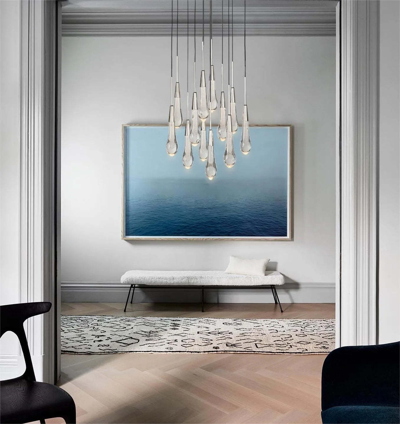 Soltaire Modern Round Glass Chandelier 17'' 24'' 36'' 58'' Chandelier Kevin Studio Inc