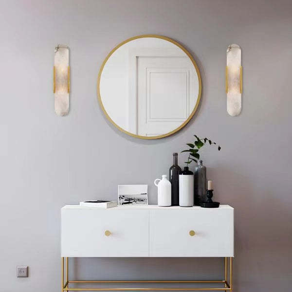 Melange Elongated Alabaster Wall Sconce 20''H 28''H