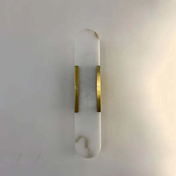 Melange Elongated Alabaster Wall Sconce 20''H 28''H