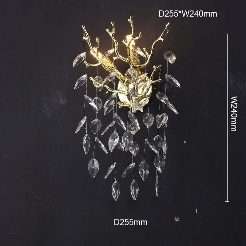 Aether Modern Stylish Clear Crystal Wall Sconce For Bedroom, Living Room Wall Sconce J-CHANDELIER 10"diam