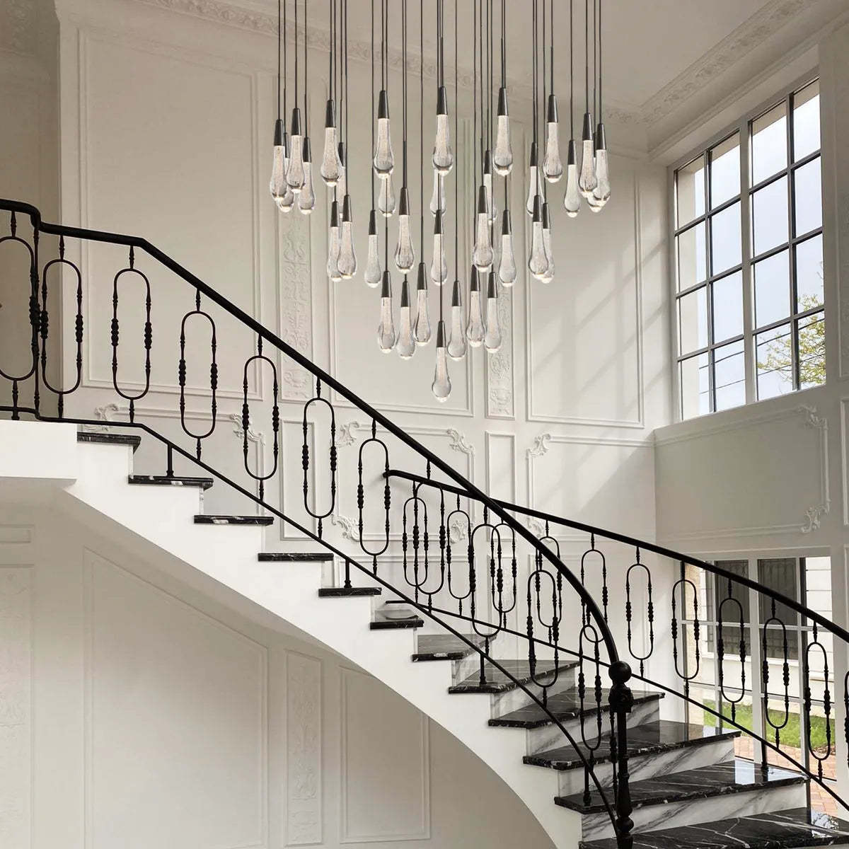 Soltaire Modern Round Glass Chandelier 17'' 24'' 36'' 58'' Chandelier Kevin Studio Inc