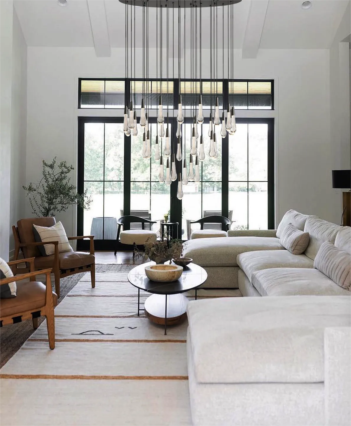 Soltaire Modern Round Glass Chandelier 17'' 24'' 36'' 58'' Chandelier Kevin Studio Inc