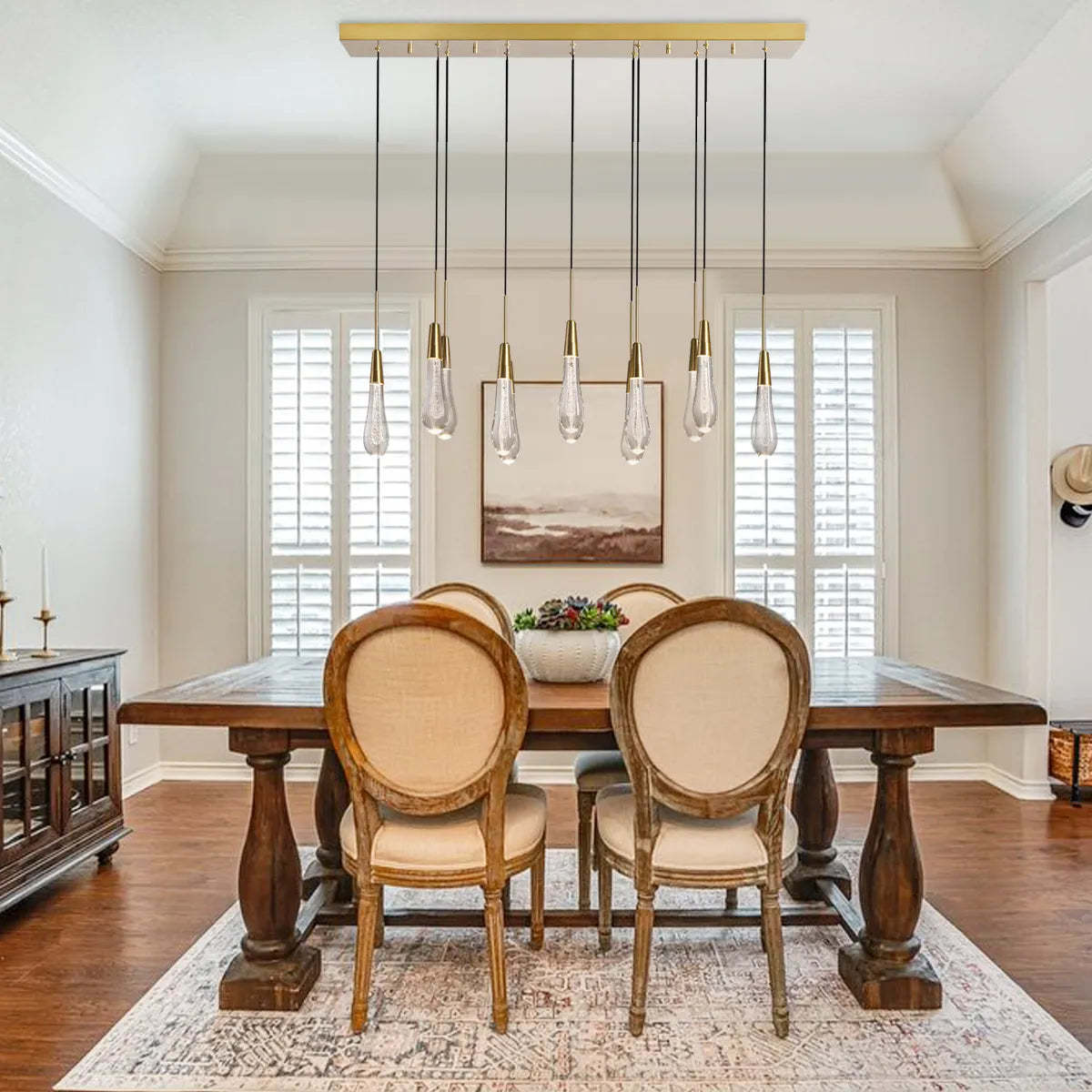 Soltaire Modern Glass Linear Chandelier 37'' 50'' 70''W 87"W 120"W Chandelier Kevin Studio Inc