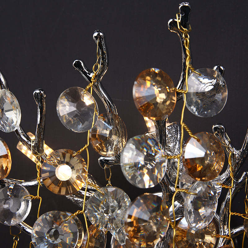 Thisbe Modern Round Gold Clear Crystal Wall Sconce For Bedroom Wall Light Fixtures J-CHANDELIER