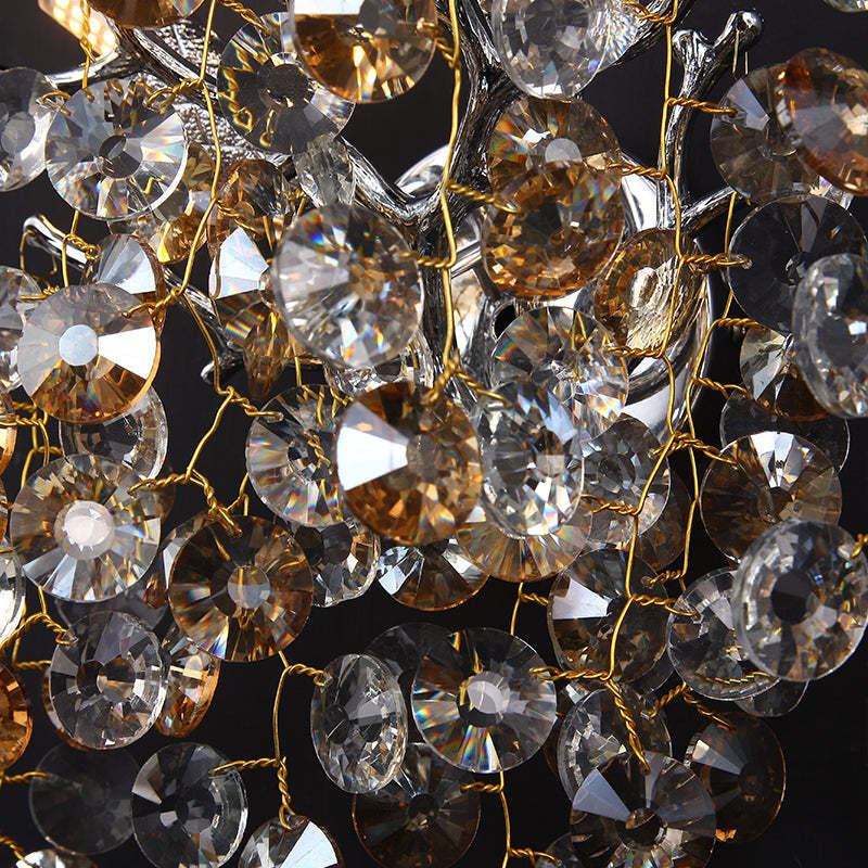 Thisbe Modern Round Gold Clear Crystal Wall Sconce For Bedroom Wall Light Fixtures J-CHANDELIER